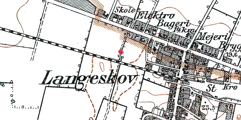 Historisk kort over Langeskov Trinbræt