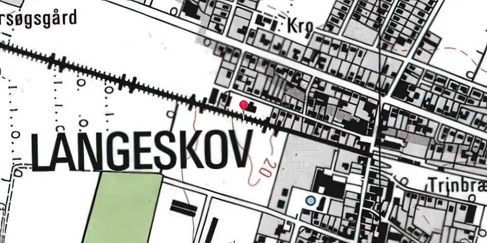 Historisk kort over Langeskov Trinbræt