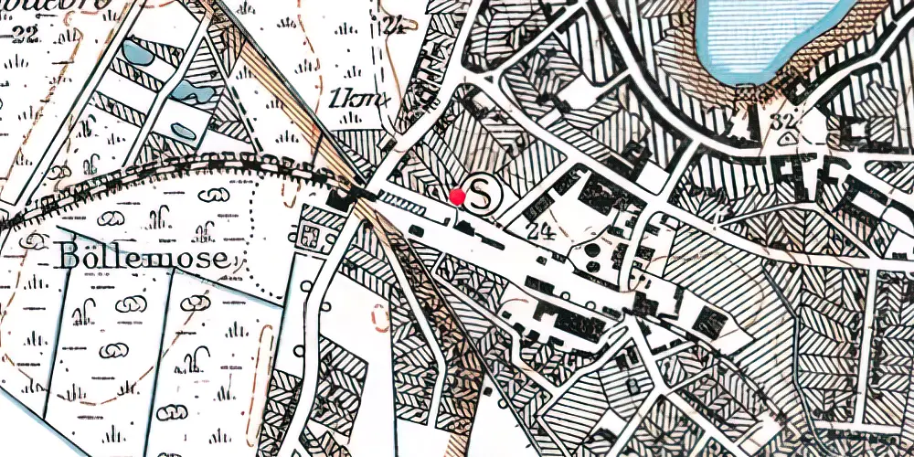 Historisk kort over Hillerød Lokal Station 