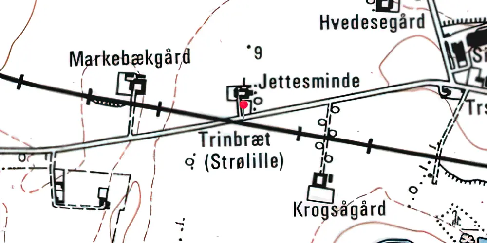 Historisk kort over Strølille Trinbræt 