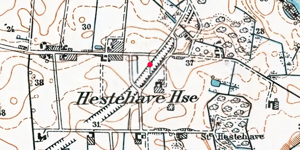 Historisk kort over Store Hestehave Trinbræt 