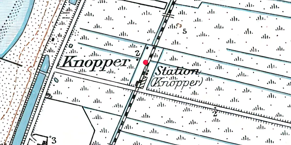 Historisk kort over Knopper Station