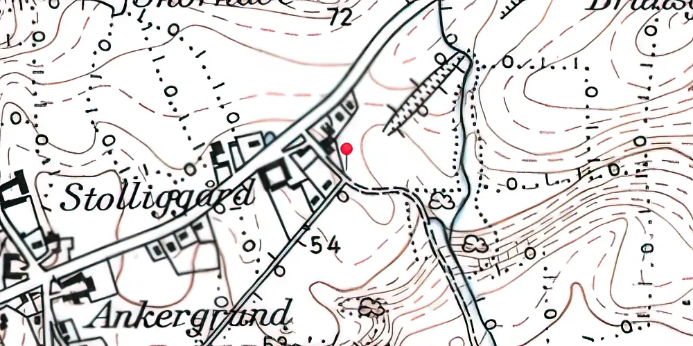 Historisk kort over Stollig Station 