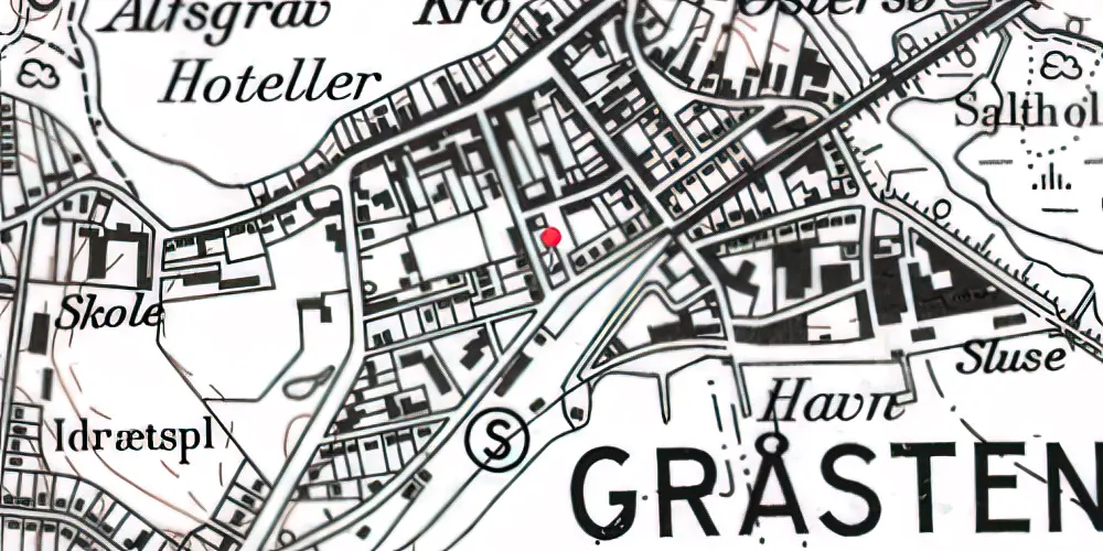 Historisk kort over Gråsten Amtsbanegård