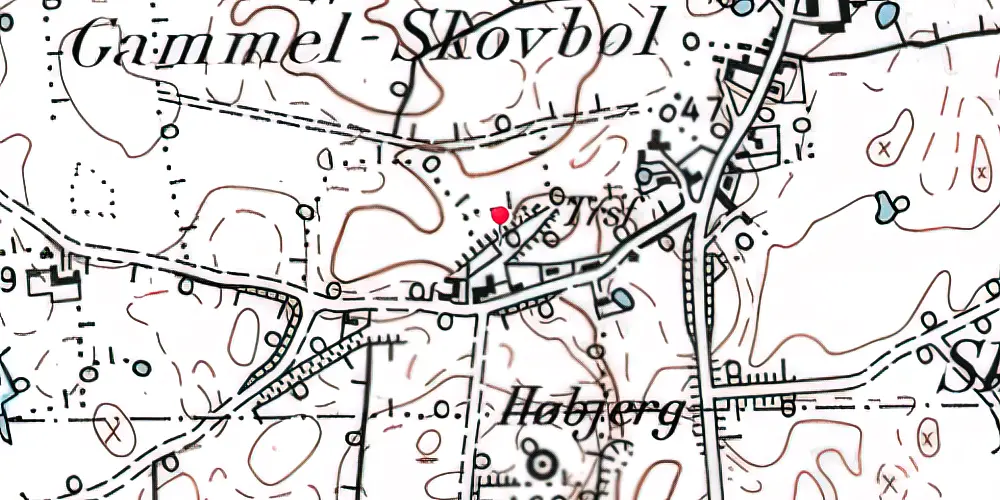 Historisk kort over Skovbølgård Stationskro 