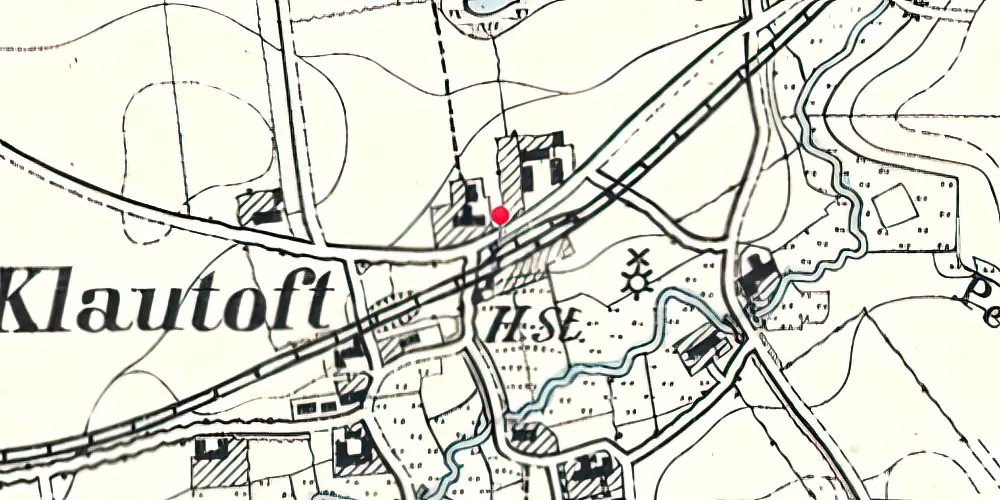 Historisk kort over Klovtoft (Smalspor) Station 