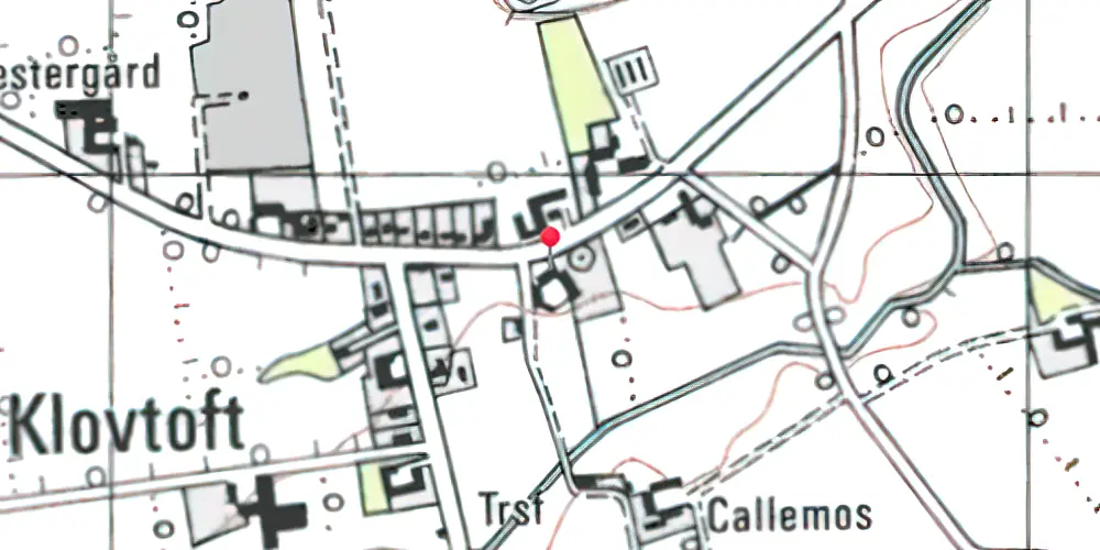 Historisk kort over Klovtoft (Smalspor) Station 