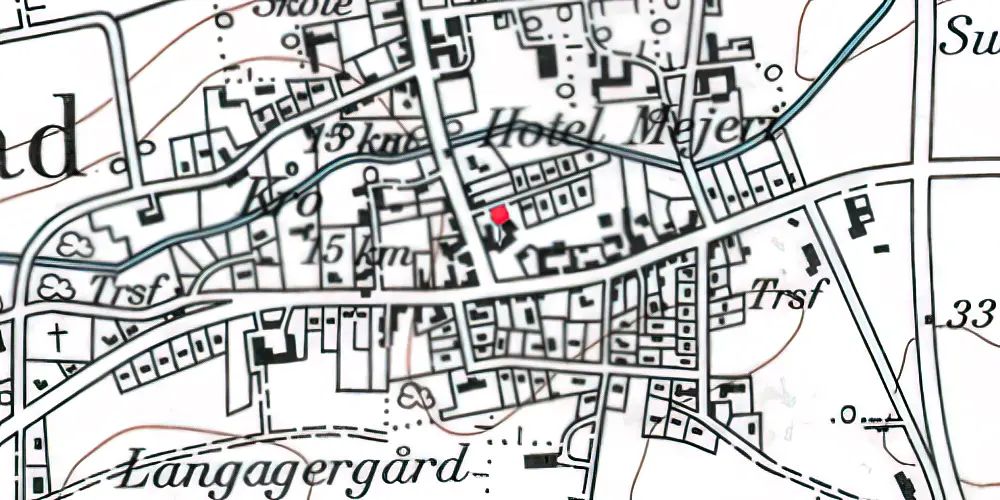 Historisk kort over Hellevad (Smalspor) Station