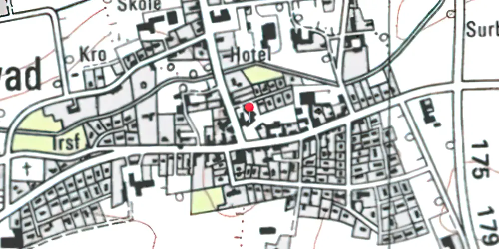 Historisk kort over Hellevad (Smalspor) Station