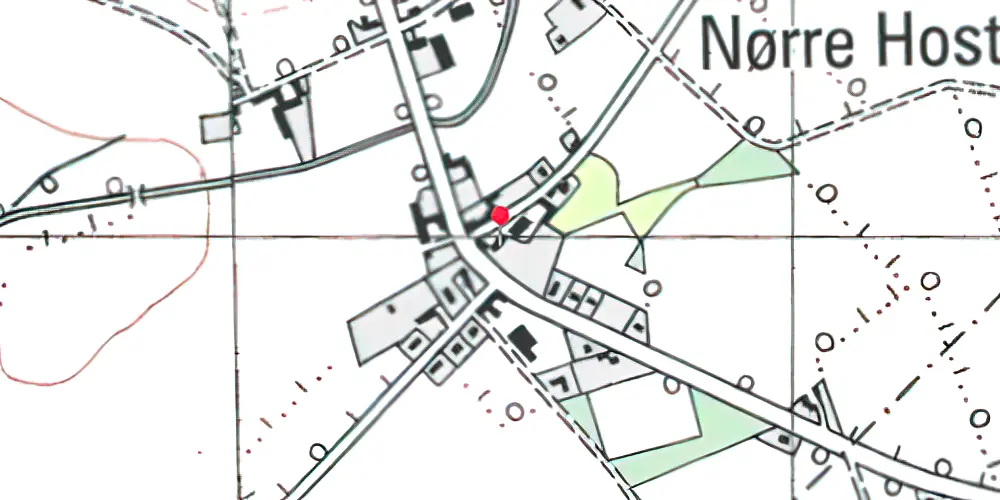 Historisk kort over Nørre-Hostrup (Smalspor) Station 