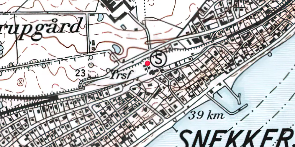 Historisk kort over Snekkersten Station [1891-1955]