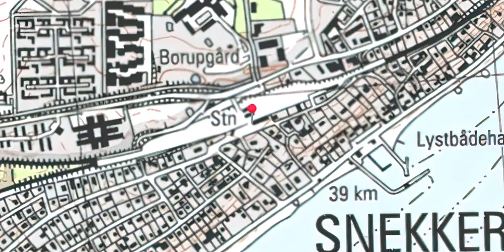 Historisk kort over Snekkersten Station [1891-1955]
