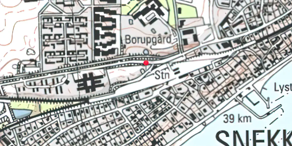 Historisk kort over Snekkersten Station