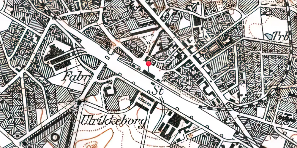 Historisk kort over Lyngby Station [1890-1957]