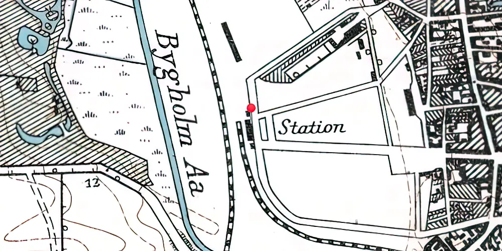 Historisk kort over Horsens Station