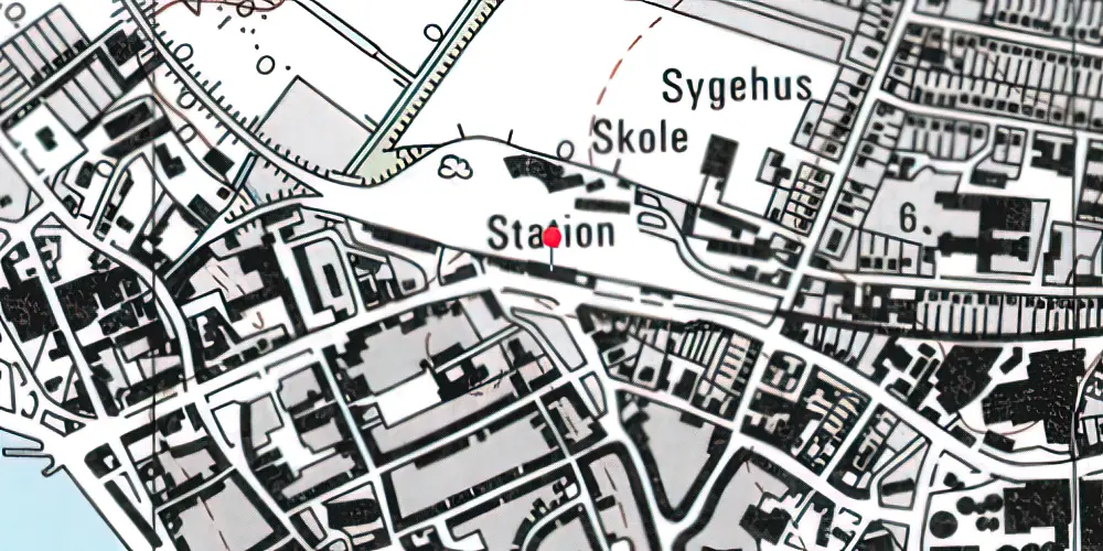 Historisk kort over Nakskov Station [1874-1925]