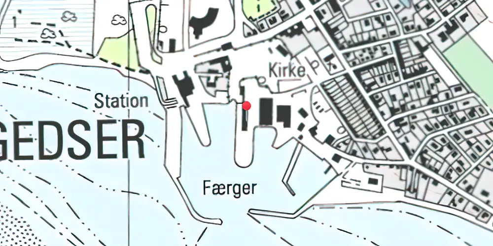 Historisk kort over Gedser Station [1886-1903]