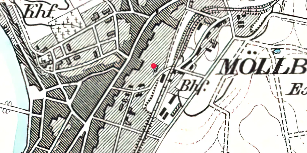 Historisk kort over Sønderborg By Amtsbanegård [1898-1914]