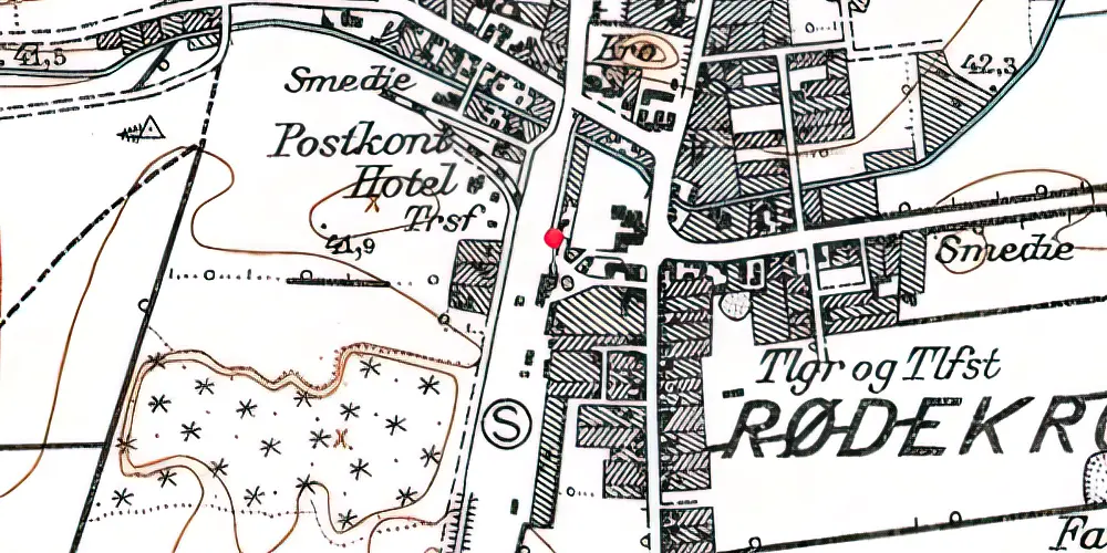 Historisk kort over Rødekro Station