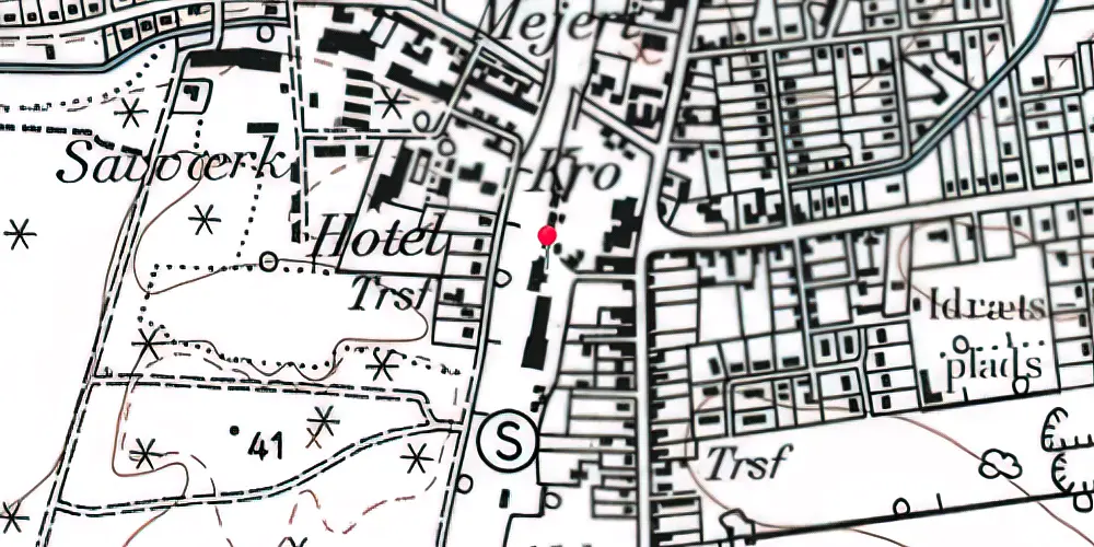 Historisk kort over Rødekro Station [1864-1969]
