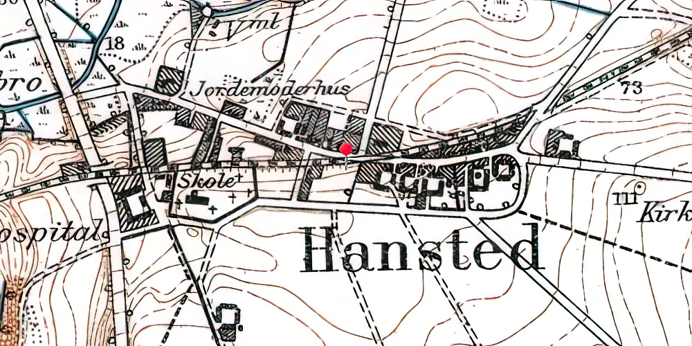Historisk kort over Hansted Trinbræt
