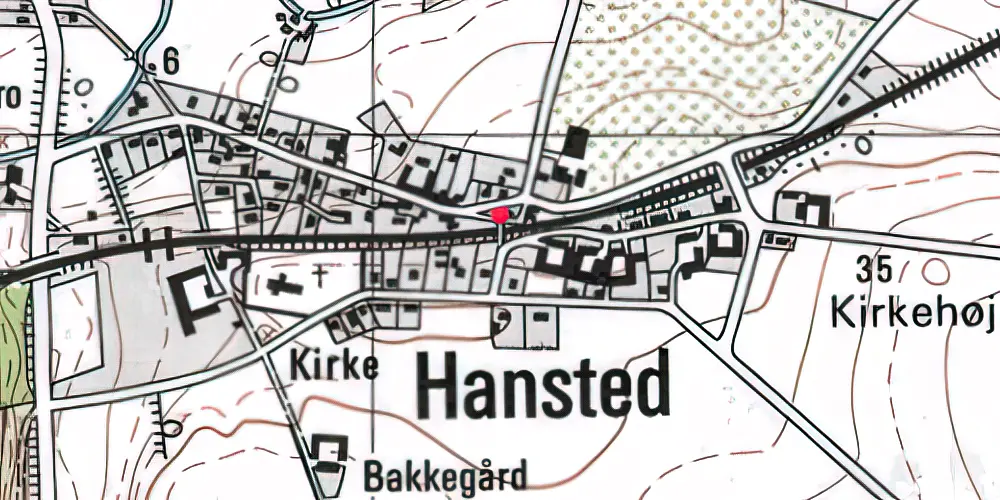 Historisk kort over Hansted Trinbræt 