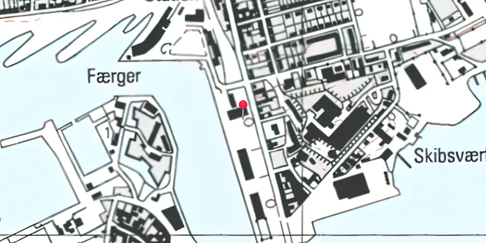 Historisk kort over Korsør Station [1856-1907]