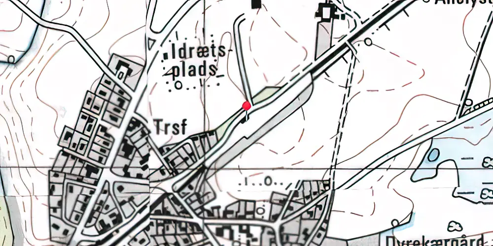 Historisk kort over Tvingstrup Station