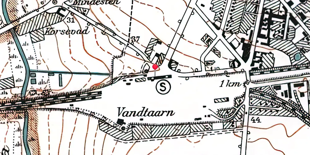 Historisk kort over Ringsted Station [1856-1924]