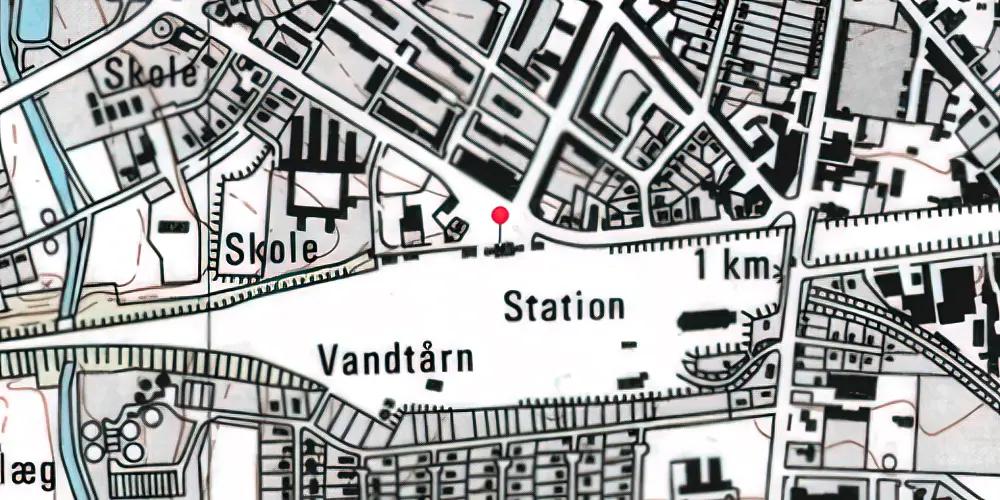 Historisk kort over Ringsted Station [1856-1924]