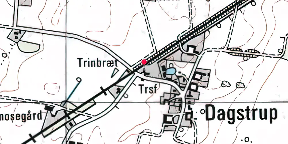 Historisk kort over Dagstrup Trinbræt 