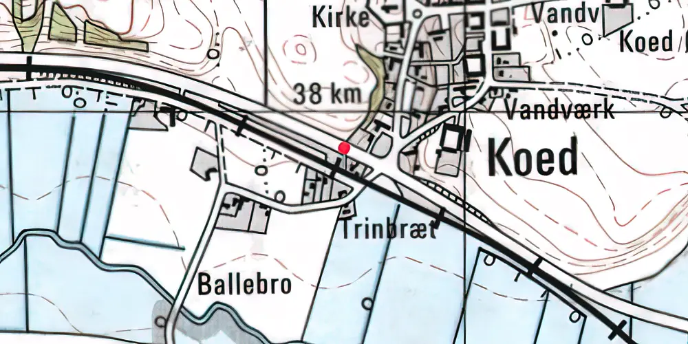 Historisk kort over Koed Trinbræt