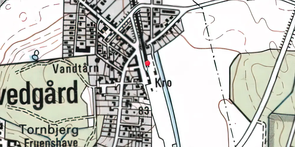 Historisk kort over Hovedgård Station 