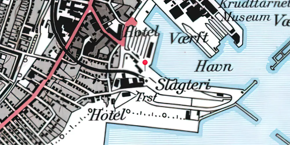 Historisk kort over Frederikshavn Havnestation [1977-1994]