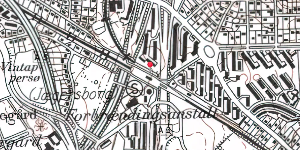 Historisk kort over Jægersborg Lokalbane Station 