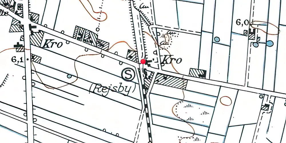 Historisk kort over Rejsby Station 