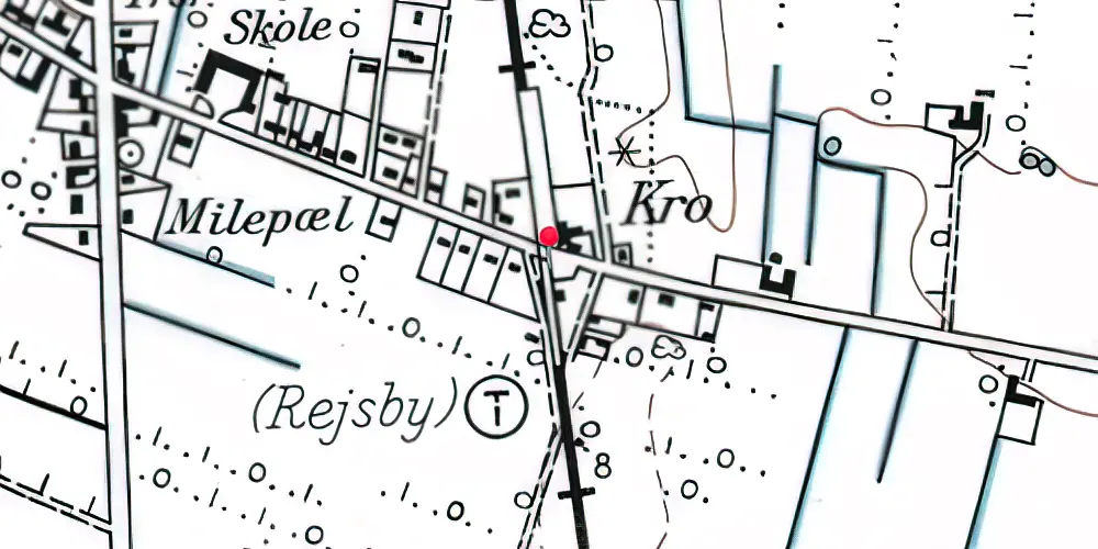 Historisk kort over Rejsby Station [1900-1962]