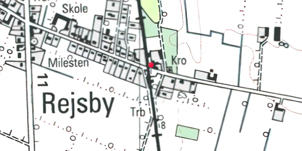Historisk kort over Rejsby Station 