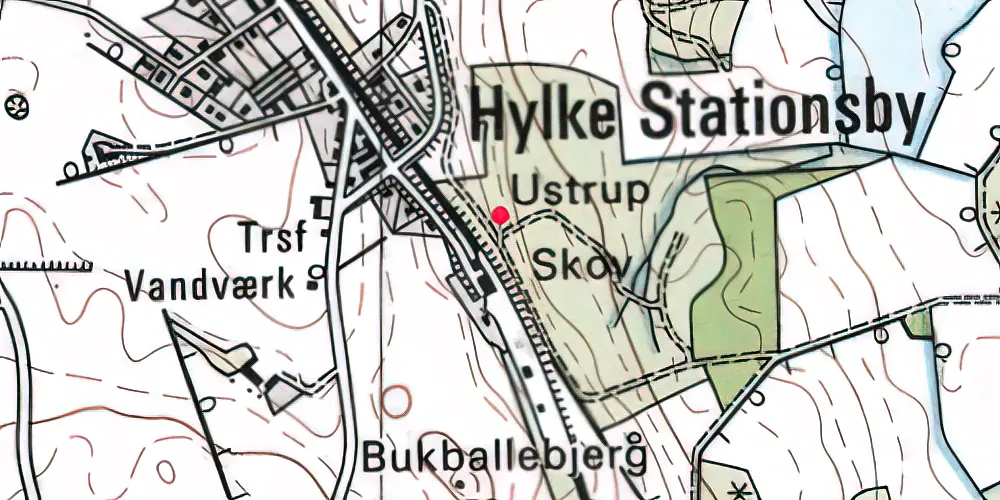 Historisk kort over Hylke Trinbræt