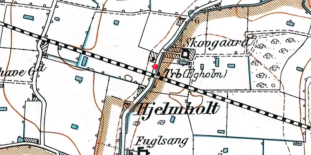 Historisk kort over Egholm Trinbræt