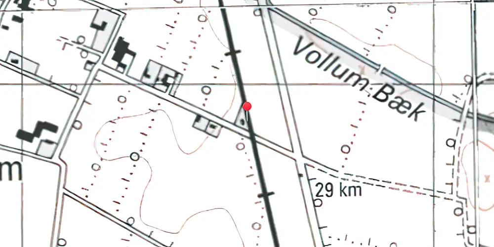 Historisk kort over Vollum Billetsalgssted [1900-1957]