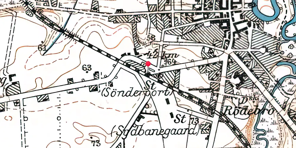 Historisk kort over Sønderport Billetsalgssted