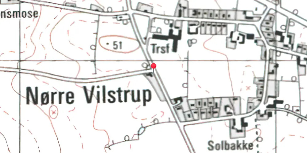 Historisk kort over Nørre Vilstrup Station