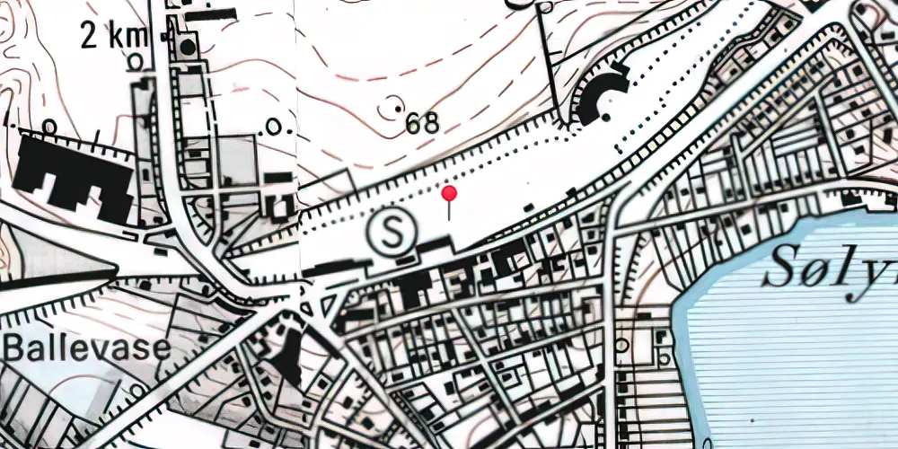 Historisk kort over Skanderborg Station 