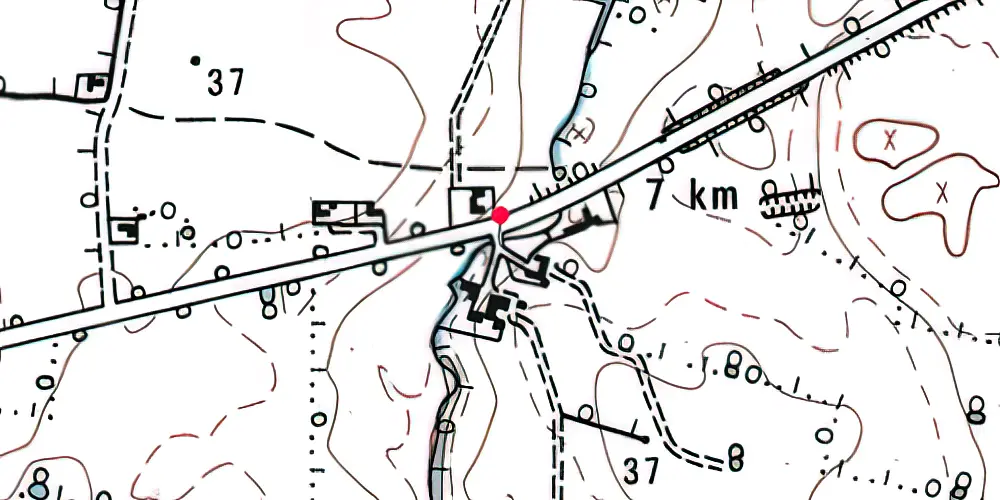 Historisk kort over Olufskær Trinbræt med Sidespor 