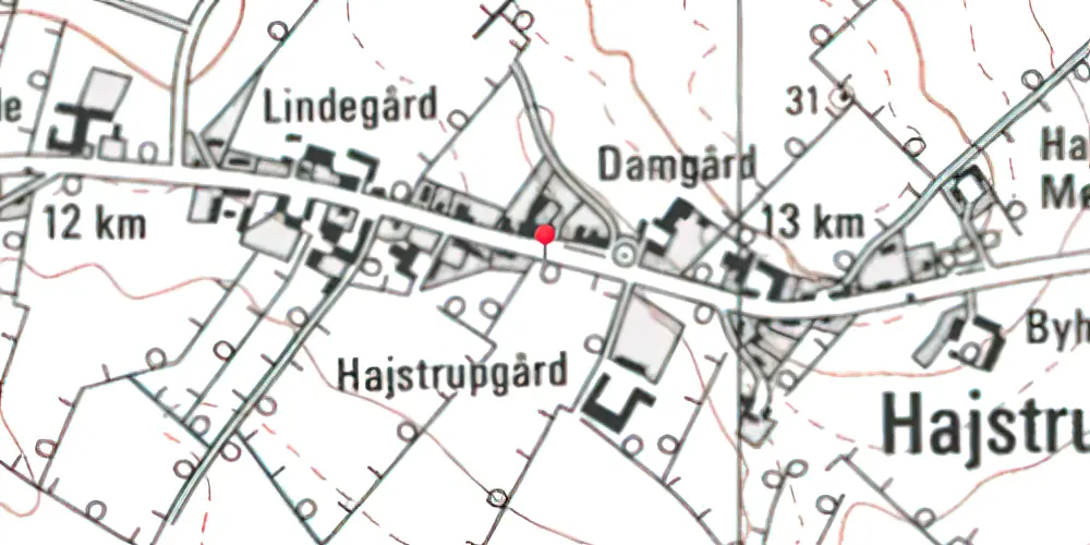 Historisk kort over Hajstrup Trinbræt