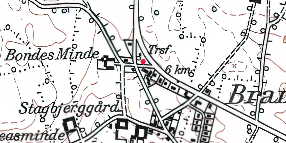 Historisk kort over Sønder Bramdrup Station