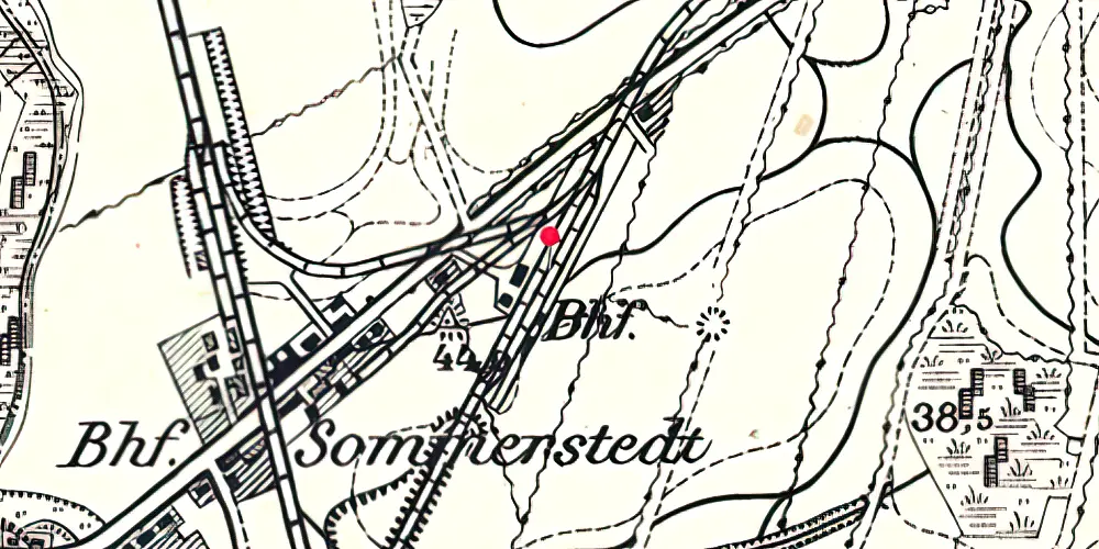 Historisk kort over Sommersted Amtsbanegård