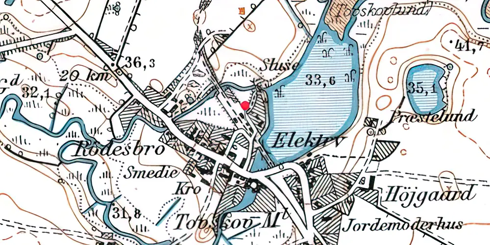 Historisk kort over Mølby (Tovskov) Station