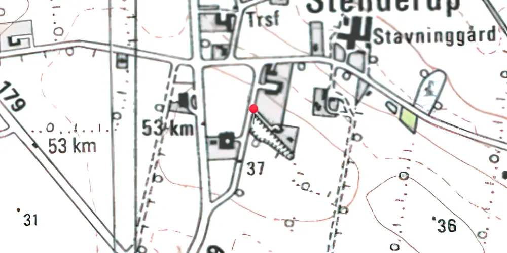 Historisk kort over Stenderup (HAB) Trinbræt